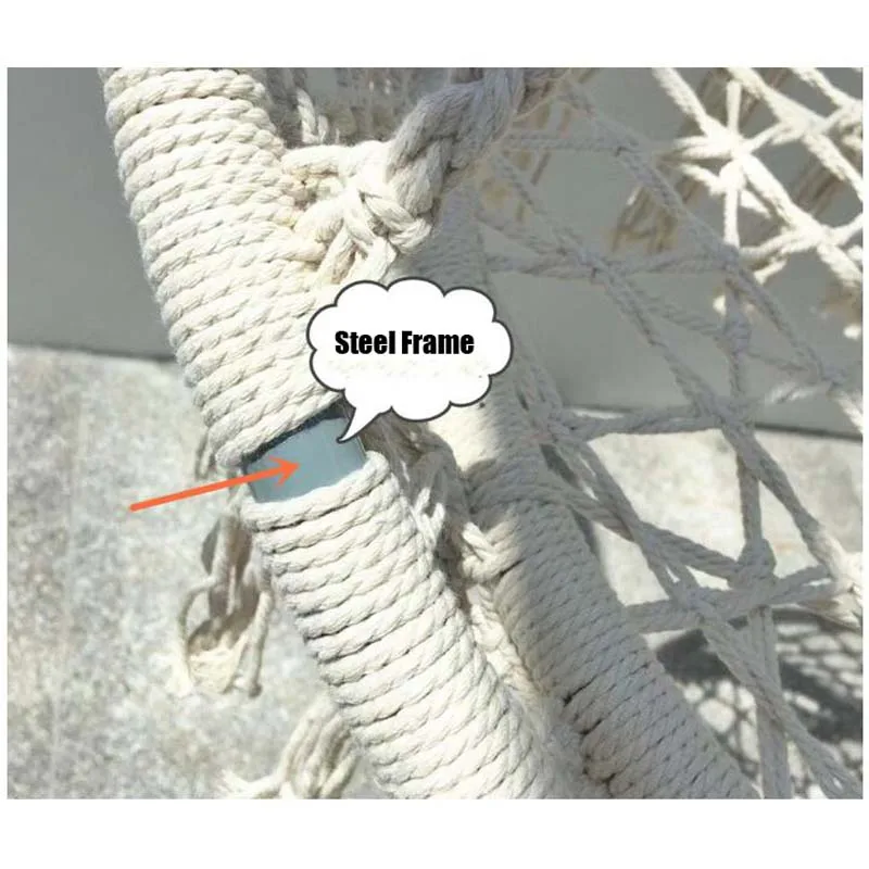 Hammock Swing Chair, Handmade Knitted Macrame Hanging Swing Chair for Indoor,Bedroom,Yard,Garden- 230 Pound Capacity