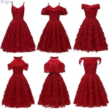 Красное коктейльное платье длиной до колена роскошное вечернее платье трапециевидной формы с кисточками сексуальное платье без рукавов с v-образным вырезом