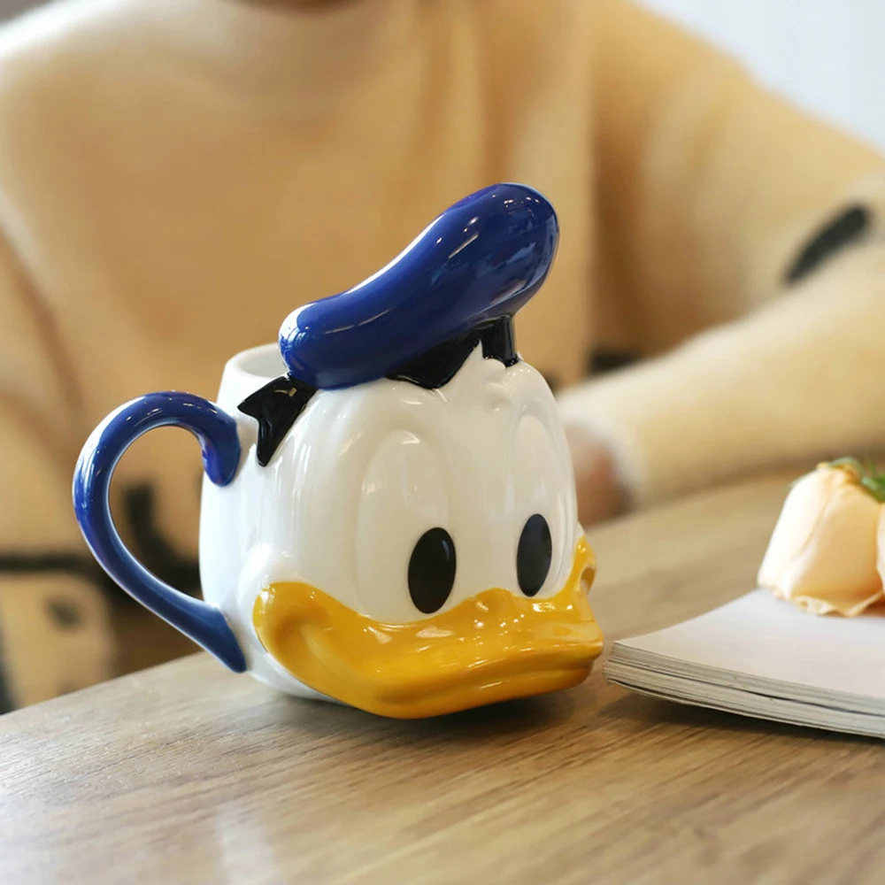 400mL Disney Donald Duck Mickey Mouse Ceramic Water Cup Milk Coffee Mug  Home Office Collection Cups Women Girl Love Couple Gifts