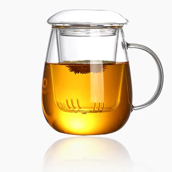 

Clear Heat Resistant Tea Coffee Cup With Tea Infuser Filter Lid Use for Home Office Transparent Milk Fruit Juice Tea Cups