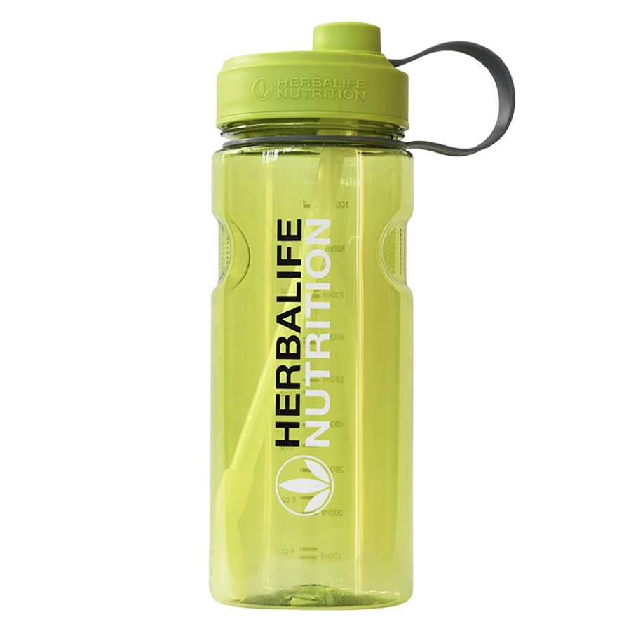 1000 мл/2000 мл 1Л/2л 24 часа Herbalife питательная Спортивная походная бутылка для воды фитнес соломенная полосатая пищевая пластиковая бутылка для воды - Цвет: green2