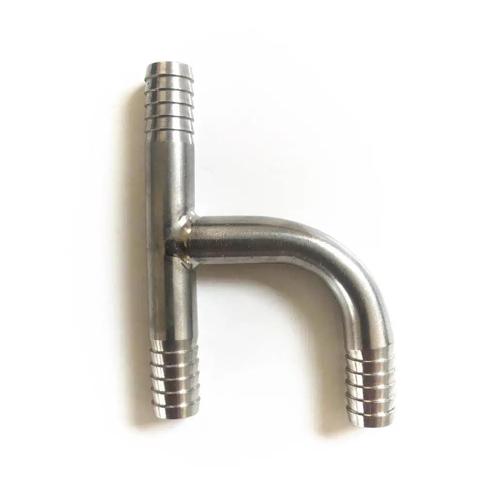 h-shape 304 stainless steel tee joint Stainless Steel Barbed Tee Joint Home brewed BEER hose connection adapter American standard food grade material