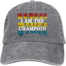 

I Am The Champion Sports Denim Cap Adjustable Unisex Plain Baseball Cowboy Snapback Hat