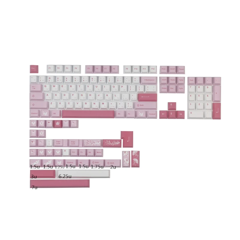 Gmk Hazakura Keycaps Grupo Pbt Dye Subbed Perfil Cherry Keycap com 3u Barra de Espaço 7u Iso Enter para Layout ue 141 Chaves