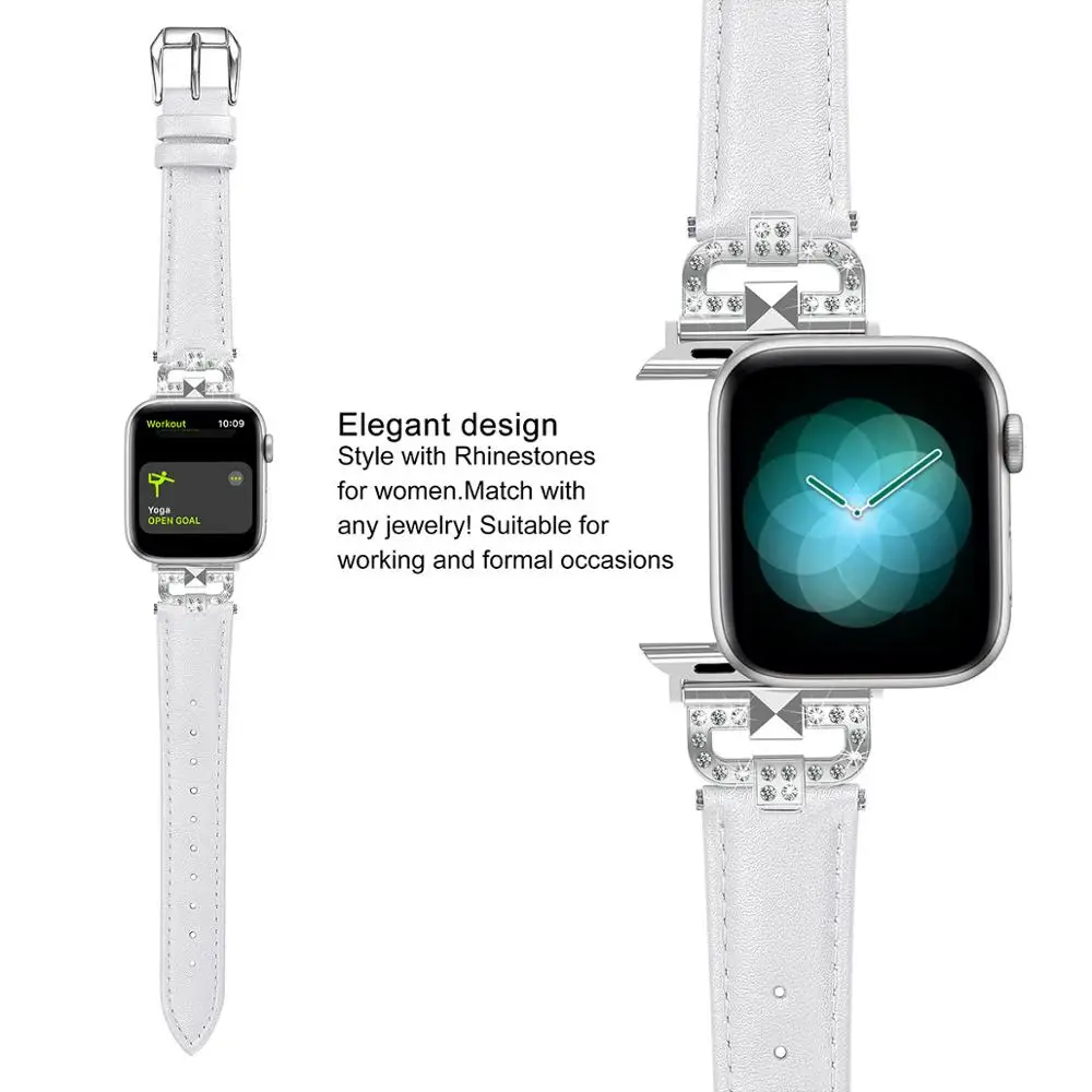 Кожаный браслет-петля для Apple Watch Series 5, 4, 40 мм, 44 мм, женский браслет-ремешок для iWatch 38 мм, 42 мм, серия 3, 2, 1