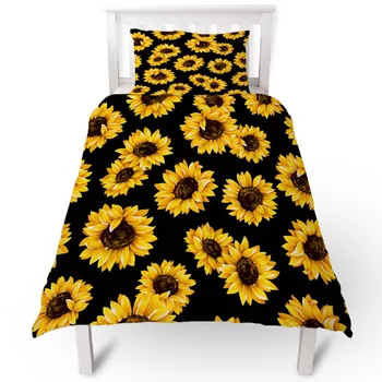 

Sunflower Plant Natural Yellow Duvet Cover Pillow Case Quilt Cover Set Bedclothes Single Bedding Sets For Bed