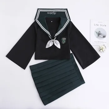 

2PCS Japanese Pretty Girl JK Sailor Suit Women Cosplay College School Student Uniform Costumes B65288AD