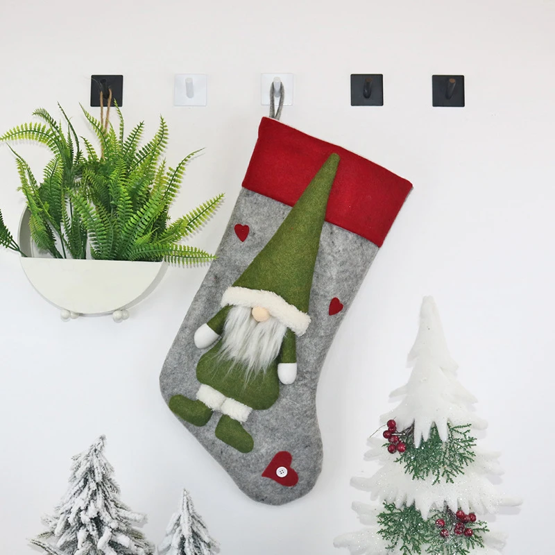 

2019 New High Quality Christmas Tree Decoration Cute Socks Gift Bag Xmas Pendant Hanging Ornaments
