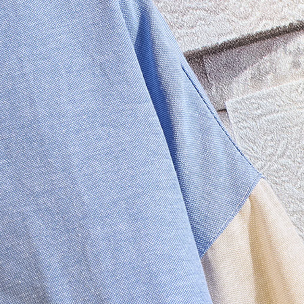 Autumn Men's Blouse Shirts Casual Colour Collision Patchwork Long Sleeve Mens Clothing Vintage Streetwear Men Dress Shirts Tops