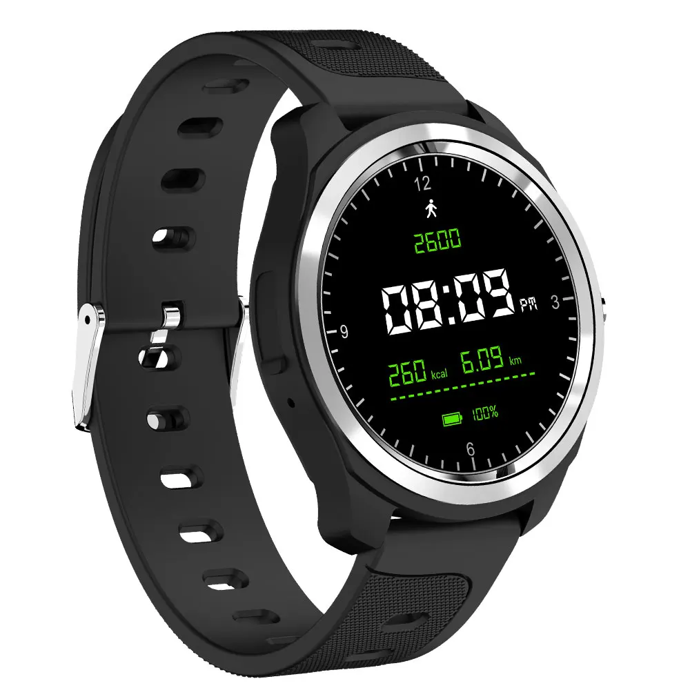 Black Смарт-часы KW05 с bluetooth вызовом HR Монитор артериального давления голосовой помощник управление музыкой погода Forcast фитнес-браслет - Цвет: Black