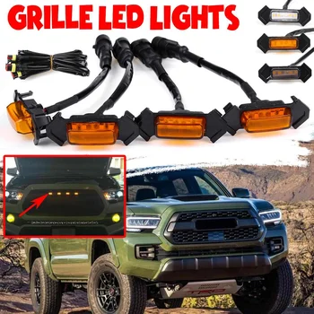 

4Pcs Grille light DRL Led Daytime Running Light Grille Strobe Light Flash lamp with harness cable For Toyota Tacoma 2016-2018