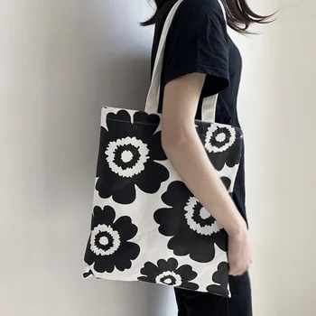 

Fashion Canvas Bag 2pk Women Shopping Bag Large Capacity Tote Bag Unisex Foldable Cotton Bags Canvas Handbag Color Printing Bag