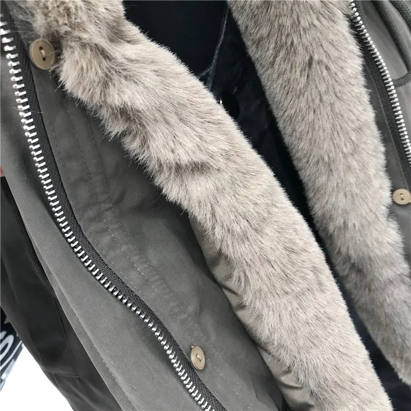 WHITNEY WANG Зимняя мода уличная Толстая парка с завязками на талии женское теплое зимнее пальто Верхняя одежда Пальто