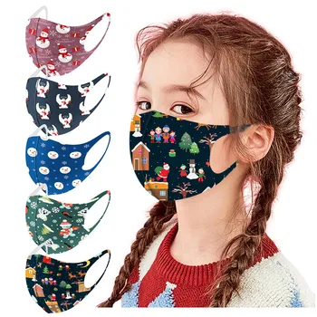 

Mascarilla Con Filtro Child 5pcs Washable Fashion Christmas Print Face Mask Reusable Dust-proof Masks Skin Care Mascara Facial