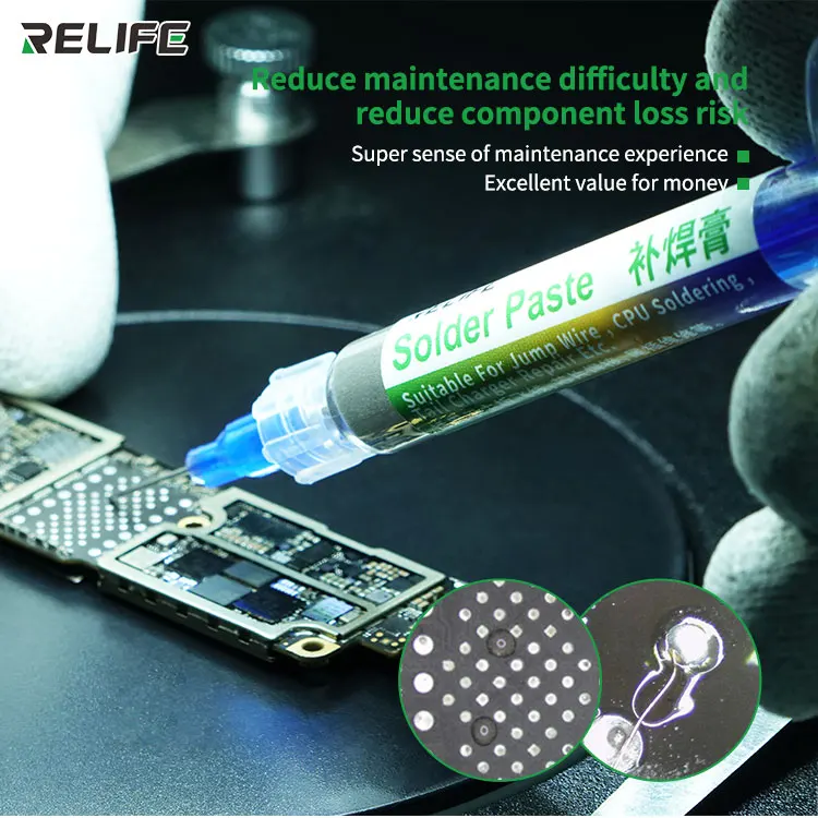 RELIFE RL-405 Solder paste for jump wire CPU soldering tail charger repair lead-free | Инструменты