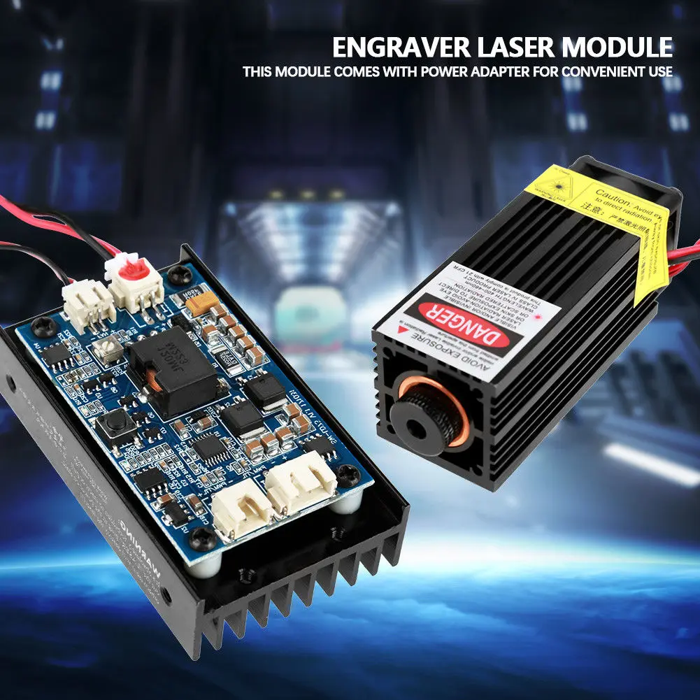 

15W EU/US Plug Laser Engraver Laser Head Module W/ TTL 450nm Blu-Ray Laser Cutter Laser Module Wood Marking Cutting Tool