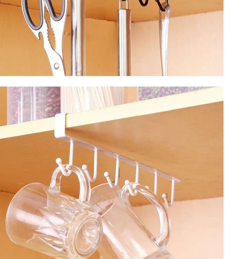 Домашний бесшовный кухонный стеллаж для хранения ногтей-свободно висящий кованый железный гардероб крючок кухонный Органайзер