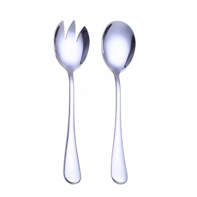 Set of stainless steel serving spoons