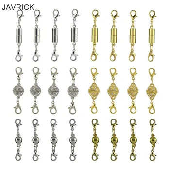 

24Pcs Rhinestone Ball Cuboid Magnetic Lobster Clasps Kit Bracelet Jewelry Making