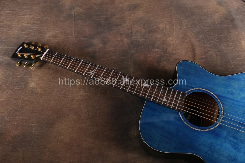 Finlay 40 &quotэлектрическая резная Акустическая гитара твердая ель/корпус из красного