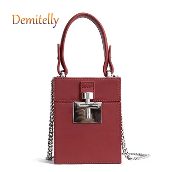 

Fashion Leather Women's Small Square Bag New Texture Cowhide Cross Lock Ladies One-shoulder Messenger Bag Luxury Handbag Wallet