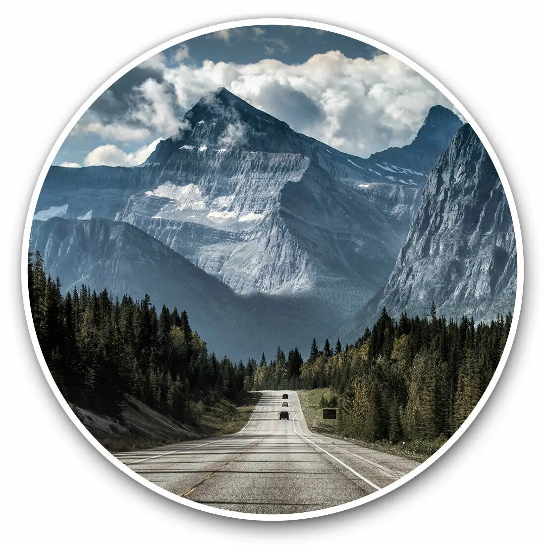 

S61732 # Awesome Mountain Road Landscape Self-adhesive Decal Car Sticker Waterproof Auto Decors on Bumper Rear Window Laptop