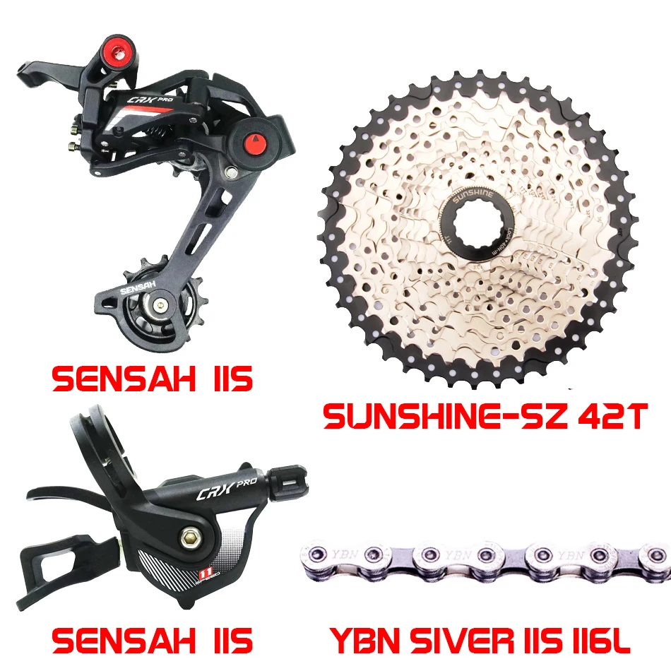 SENSAH CRX Pro 11 скоростной велосипедный переключатель 46t YBN X10 цепной набор Аксессуары