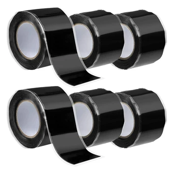 

6 Rolls Waterproof Self Fusing Silicone Tape Rubber Pipe Sealant Tape Sealing for Garden Plumbing and Hose Repair
