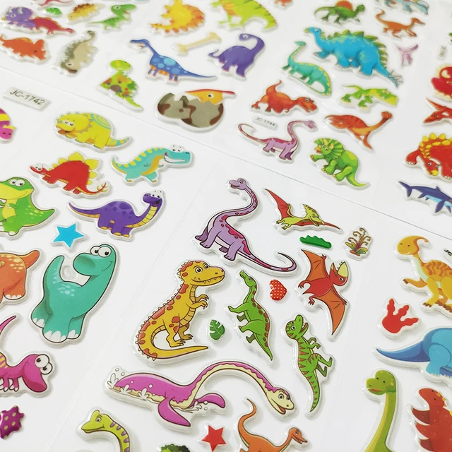 1000 Pegatinas Puffy 3D Para Niños - Hojas A Granel Con Animales, Estrellas, Peces, Corazones Y