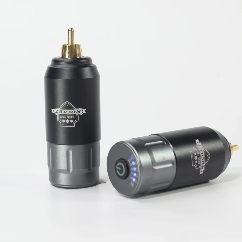 Grey RCA Connection Перезаряжаемый беспроводной Rocket Tattoo Батарея Питания RCA разъем для тату машины ручка питания - Цвет: Grey RCA Connection