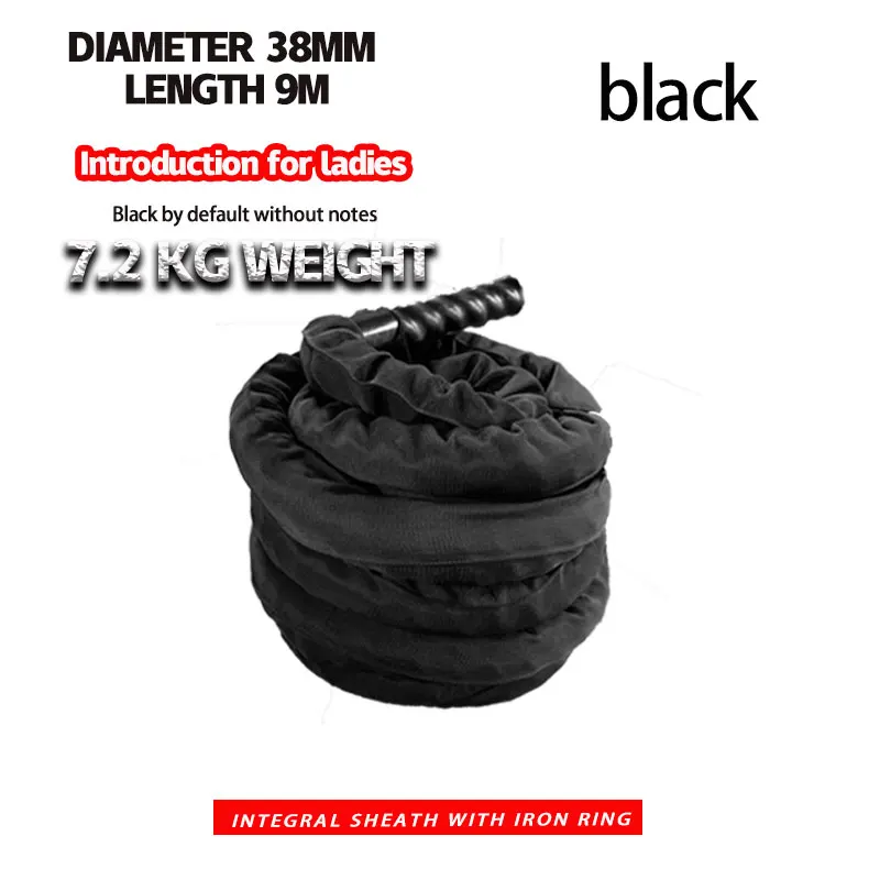 38mm 9m Железное кольцо для фитнеса, качающаяся корзинка, большая веревка, домашнее оборудование, Боевая веревка, физическая тренировка, взрывоопасная сила, сила, бросок r - Цвет: 38mm 9m