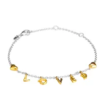 Мода, 925 пробы серебряный браслет с подвеской в виде алфавита на День святого Валентина, женские роскошные ювелирные изделия