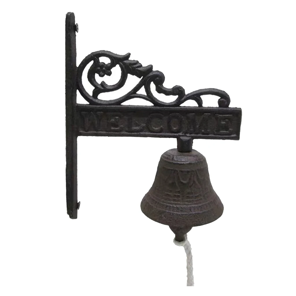 Outdoor Dinner Bells Cast Iron Bracket Mounts Bell Indoor Outdoor Wall Decor