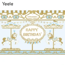Yeele carrossel unicórnio dourado padrões de aniversário do bebê fotografia fundos personalizados backdrops fotográficos para estúdio foto