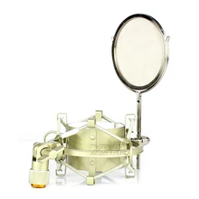 60mm Metal Shock Mount Stand Microphone Spider Suspension Shockproof Mic Windscreen Wind Screen Shield Filter Mike Clip Holder