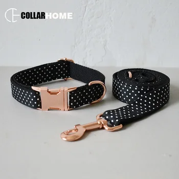 

personalized nylon walking lead engrave name phone ID bow dog collar leash for small big dogs training dog labrador pet straps