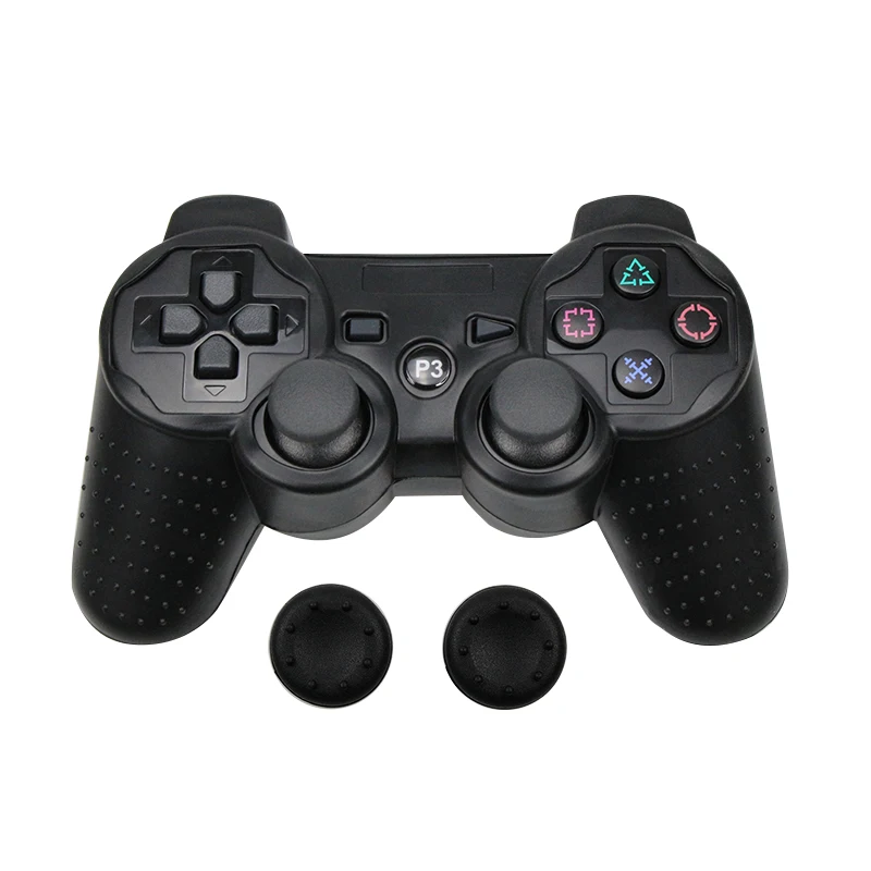 black Противоскользящий силиконовый чехол для sony Dualshock 3 для PS3/ps2контроллер и ручка - Цвет: black