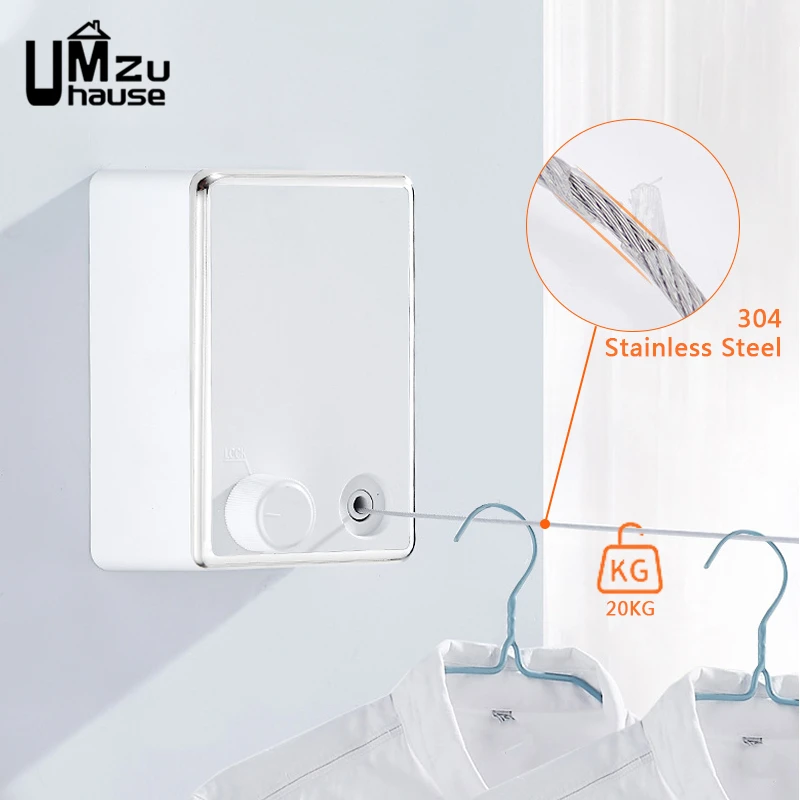 Retractable Clothesline Wall Mounted Drying Clothes Rope