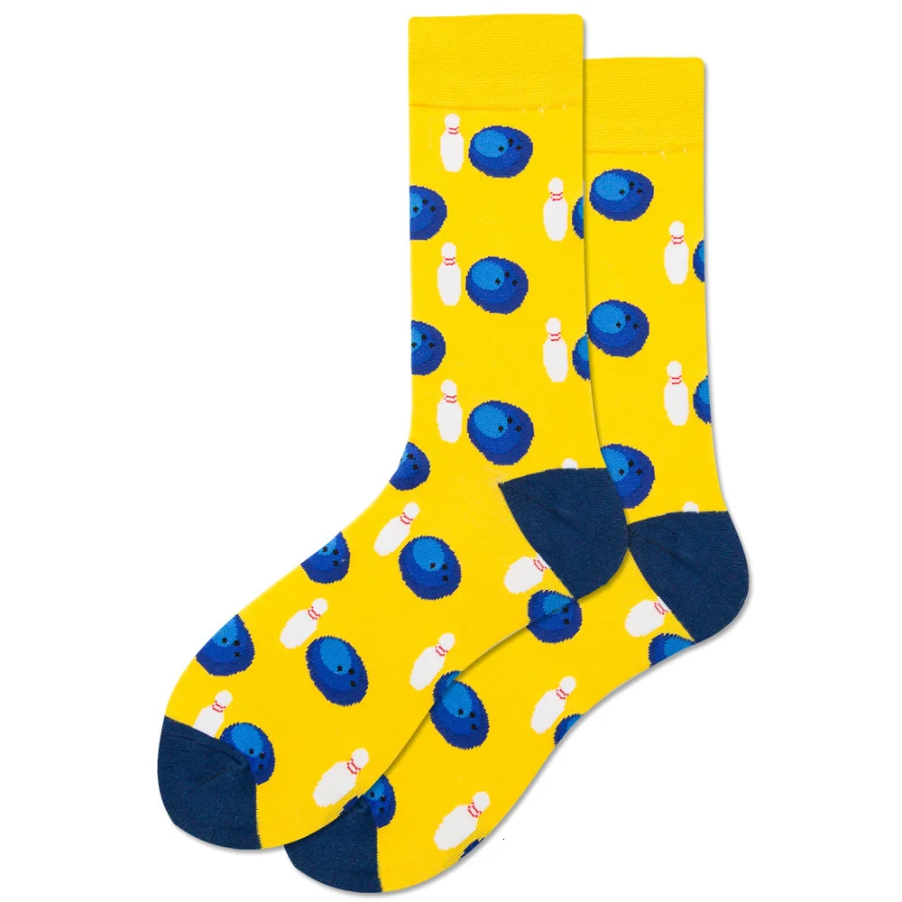 Женские носки из чесаного хлопка, забавные, веселые, новинка, длинные носки для катания на скейтборде Beatles Rock Crazy Fun Funky, цветные, желтые носки