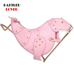 Women Creative 3D Dinosaur Shape Shoulder Bag for Female Rivet Chain Purse Handbag Mini Crossbody Bag Ladies Fashion