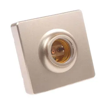 

AC250V Gold Color Surface Mounted Square E27 Light Socket Bulb Adapter Lamp Holder Conversion for LED Wall Ceiling Lighting