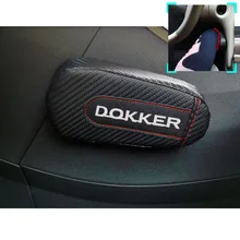 Автомобильный Стайлинг для Renault Dacia Dokker, 1 шт., углеродное волокно, кожа, подушка для ног, наколенник, подлокотник, Накладка для интерьера, автомобильные аксессуары