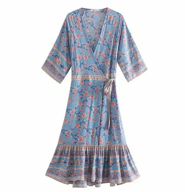 bohemian wrap dress