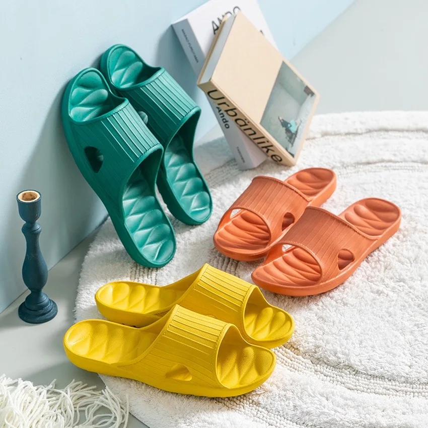 

New Slippers Summer Floor Skid Proof Home Slippers Indoor Bath Women's Mens Couples Floor Slides Non-slip Pantoufles De Mujer