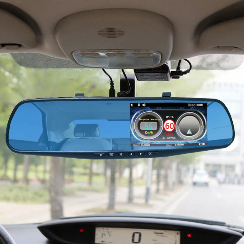 Jiluxing H33S Car DVR 1080P Russian warning car cameras mirror Electronic dog speed Vehicle cam Video Recorder Night Vision