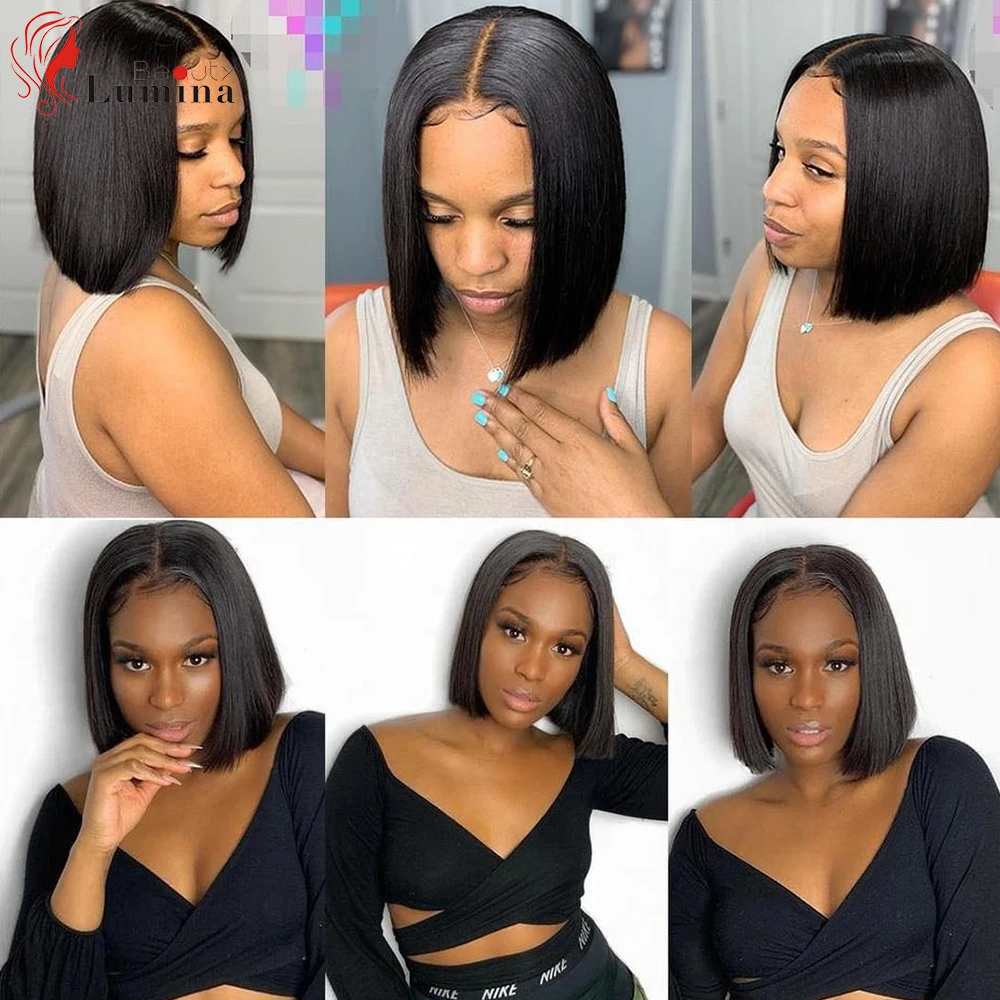 Perucas de Cabelo Fechamento do Laço Parte do Laço Peruca de Cabelo Bob em Linha Reta Humano Peruca Curto Perucas l Cor Natural 100% Remy Cabelo Bob 28 bob perucas l parte do laço peruca