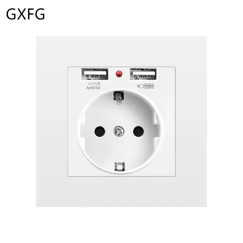 GXFG настенная электронная розетка стандарт ЕС с двумя домашними usb разъемами