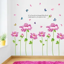 Стиль внешней торговли наклейки на стену оптом XL8280 пион три поколения съемная стена ПВХ Наклейки Гостиная Спальня D