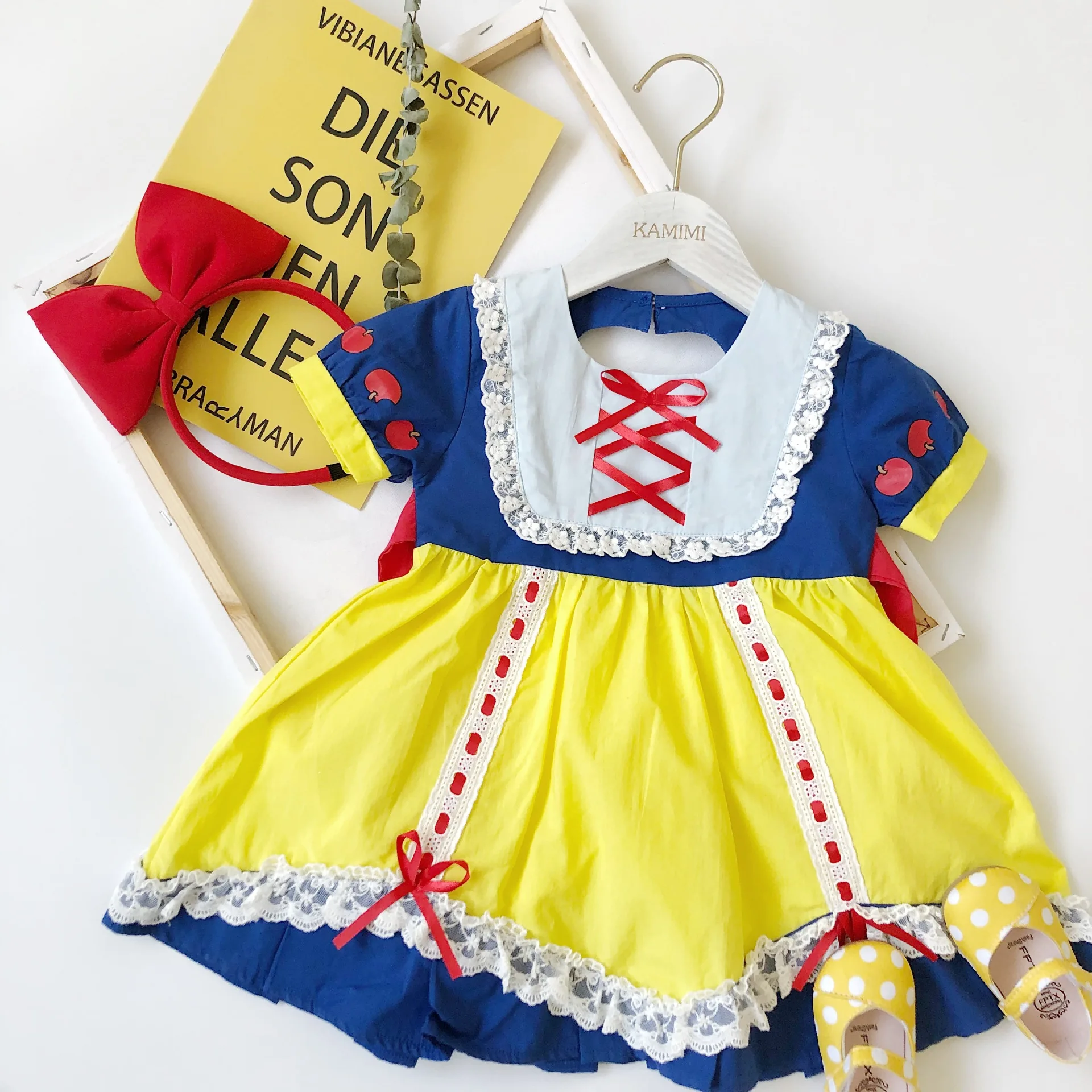 Tonytaobaby New Dress Girl's Cotton Open Back Love Girls Princess |