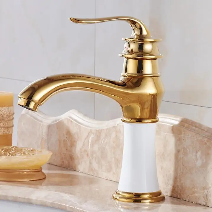 

New brass pool faucet hot and cold water old European faucet gold faucet faucet